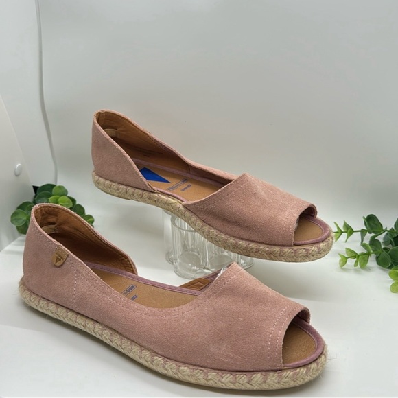 Verbenas Carmen Espadrille Flats Loafers Leather Pink Slip On Size 38 (7.5) - Picture 4 of 6